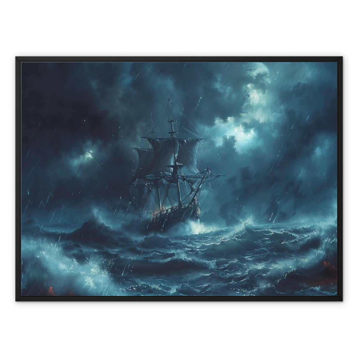 Closing in Sea Framed Canvas