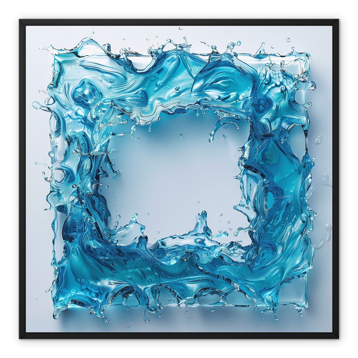 Square Splashing Framed Canvas