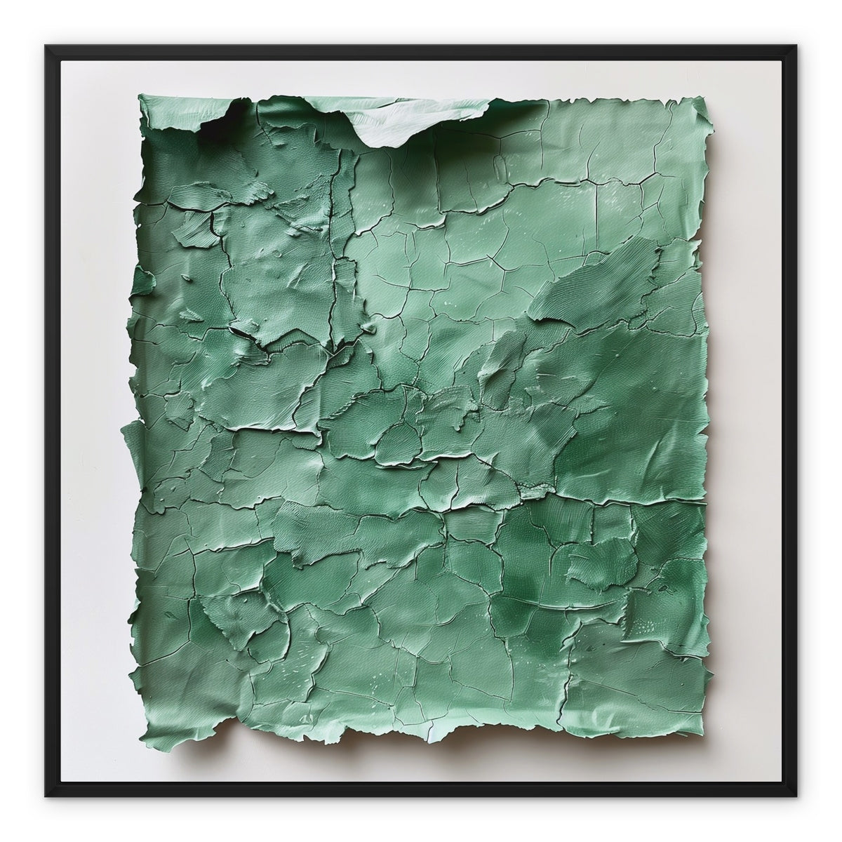 Green Leather Framed Canvas