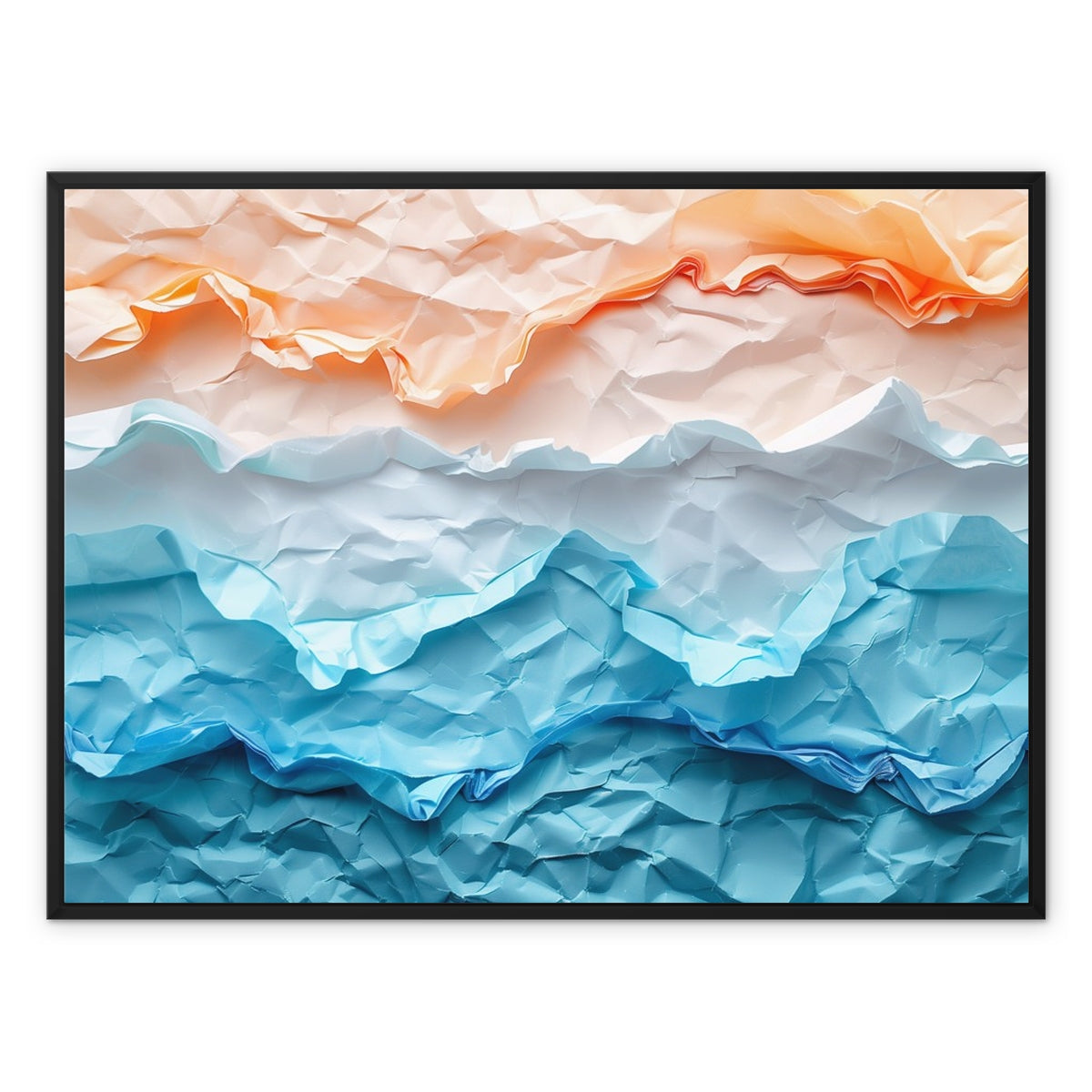 Ocean of Paper Framed Canvas