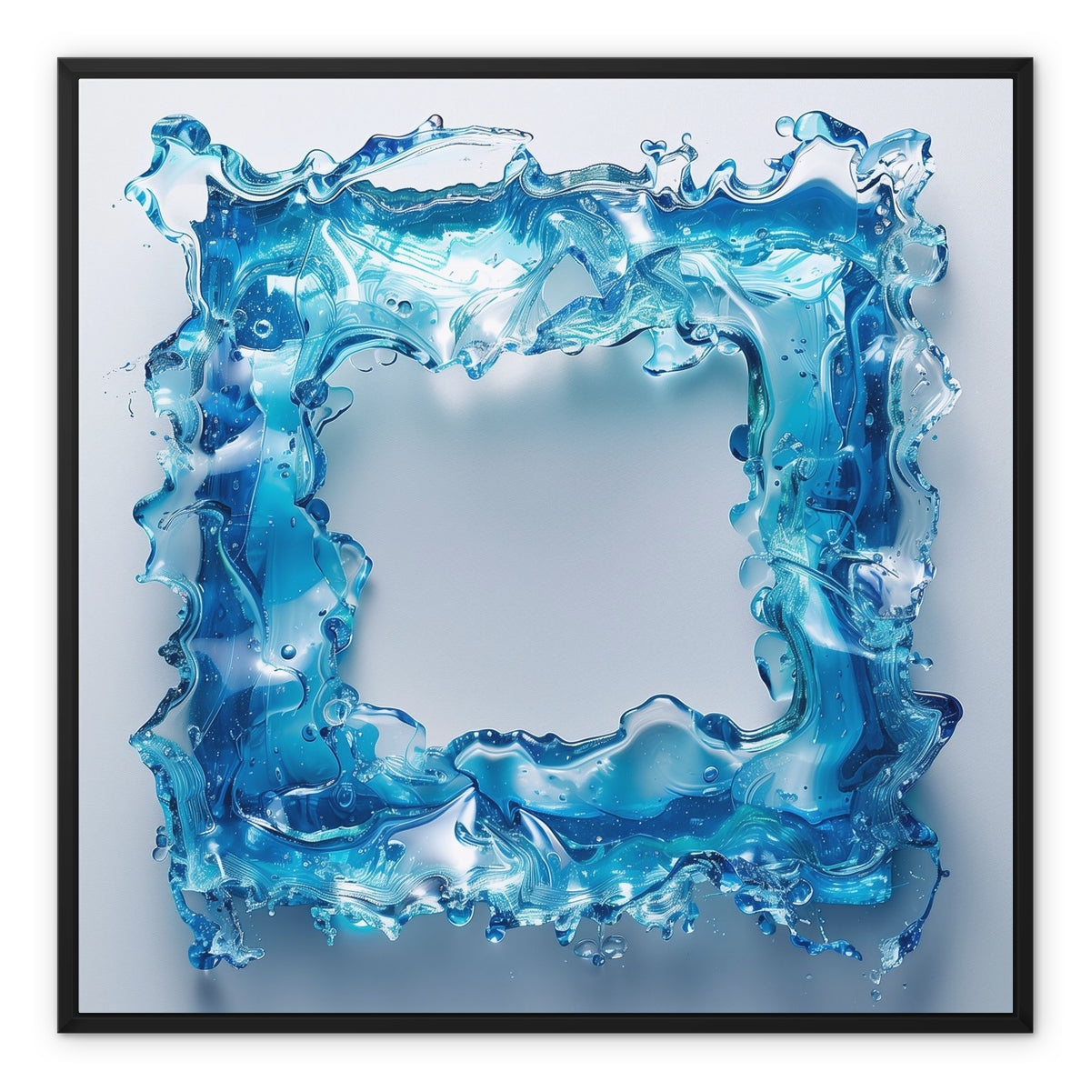 Water Rectangle Framed Canvas